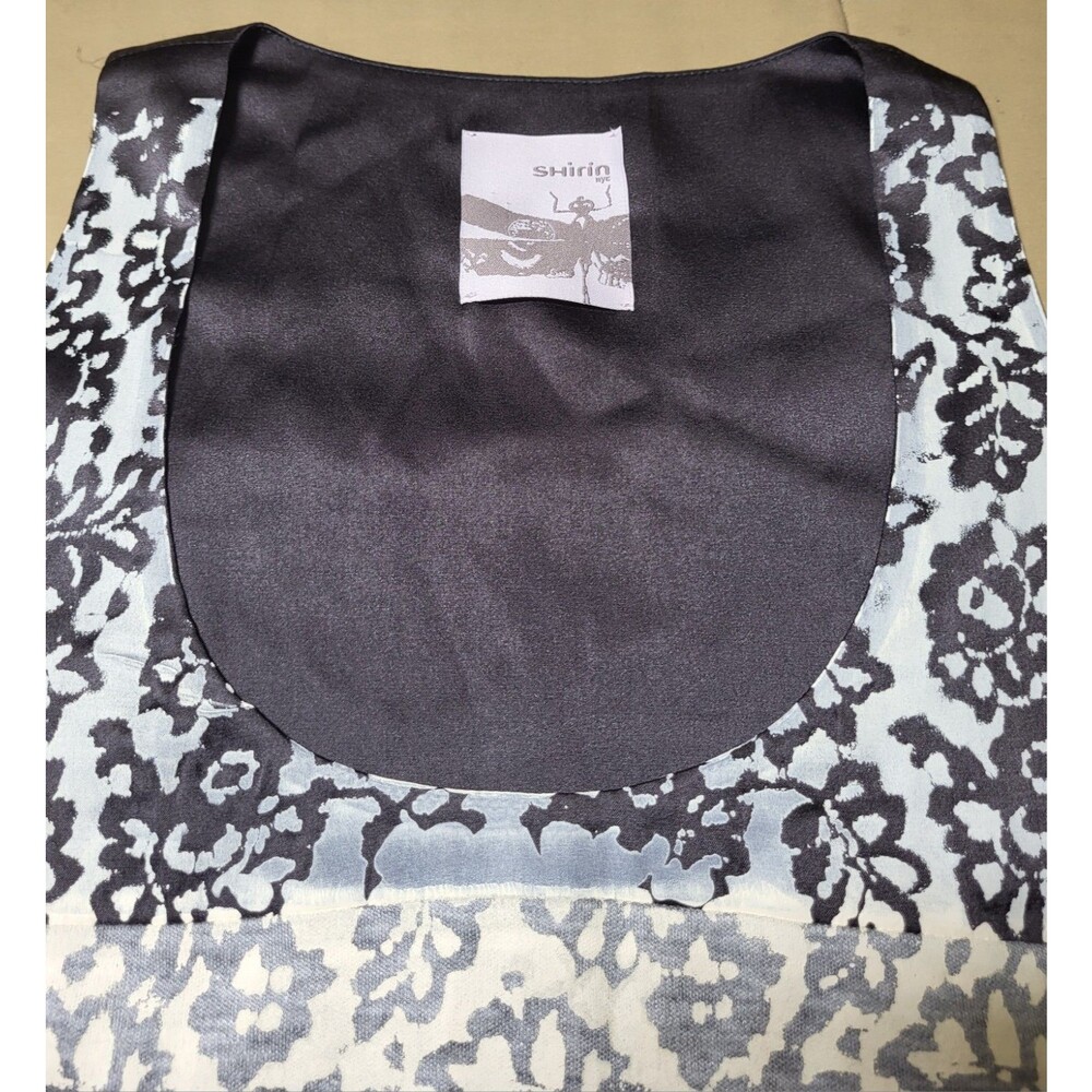 Shirin NYC Jacquard Floral Silk Dress Top Boutique Small
